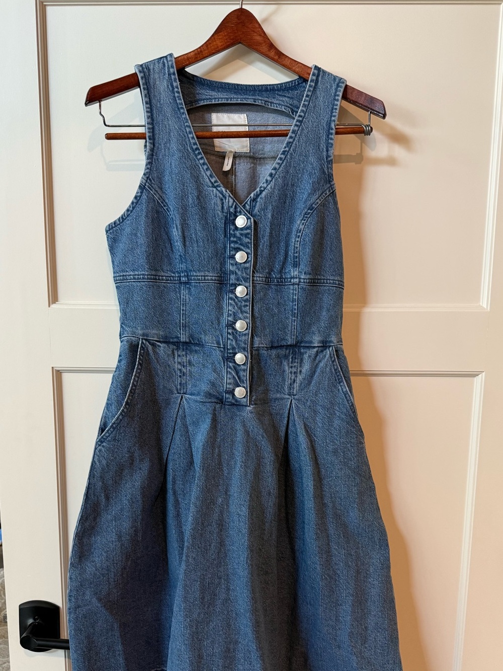 Avec Les Filles Blue Denim Button- Dress